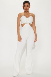Ferrara Bandage Jumpsuit - White sold by Fashion Nova