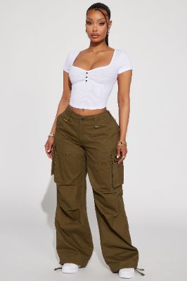 Pull My Strings Cargo Jogger - Olive sold by Fashion Nova