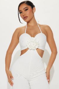 Ferrara Bandage Jumpsuit - White sold by Fashion Nova