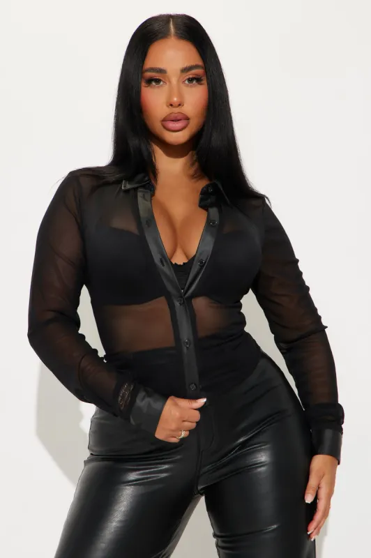 Ms Successful Mesh Top - Black sold by Fashion Nova