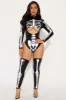 Glowing Skeleton 2 Piece Costume Set - Black/Green sold by Fashion Nova