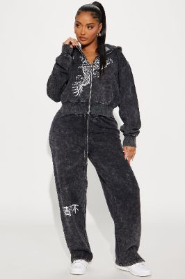 No Hard Feelings Pant Set - Charcoal sold by Fashion Nova