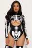 Glowing Skeleton 2 Piece Costume Set - Black/Green sold by Fashion Nova