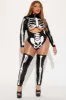 Glowing Skeleton 2 Piece Costume Set - Black/Green sold by Fashion Nova
