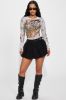 Ed Hardy Mesh Top - Ivory/combo sold by Fashion Nova