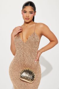 Find Me At The Sea Handbag  - Gold sold by Fashion Nova