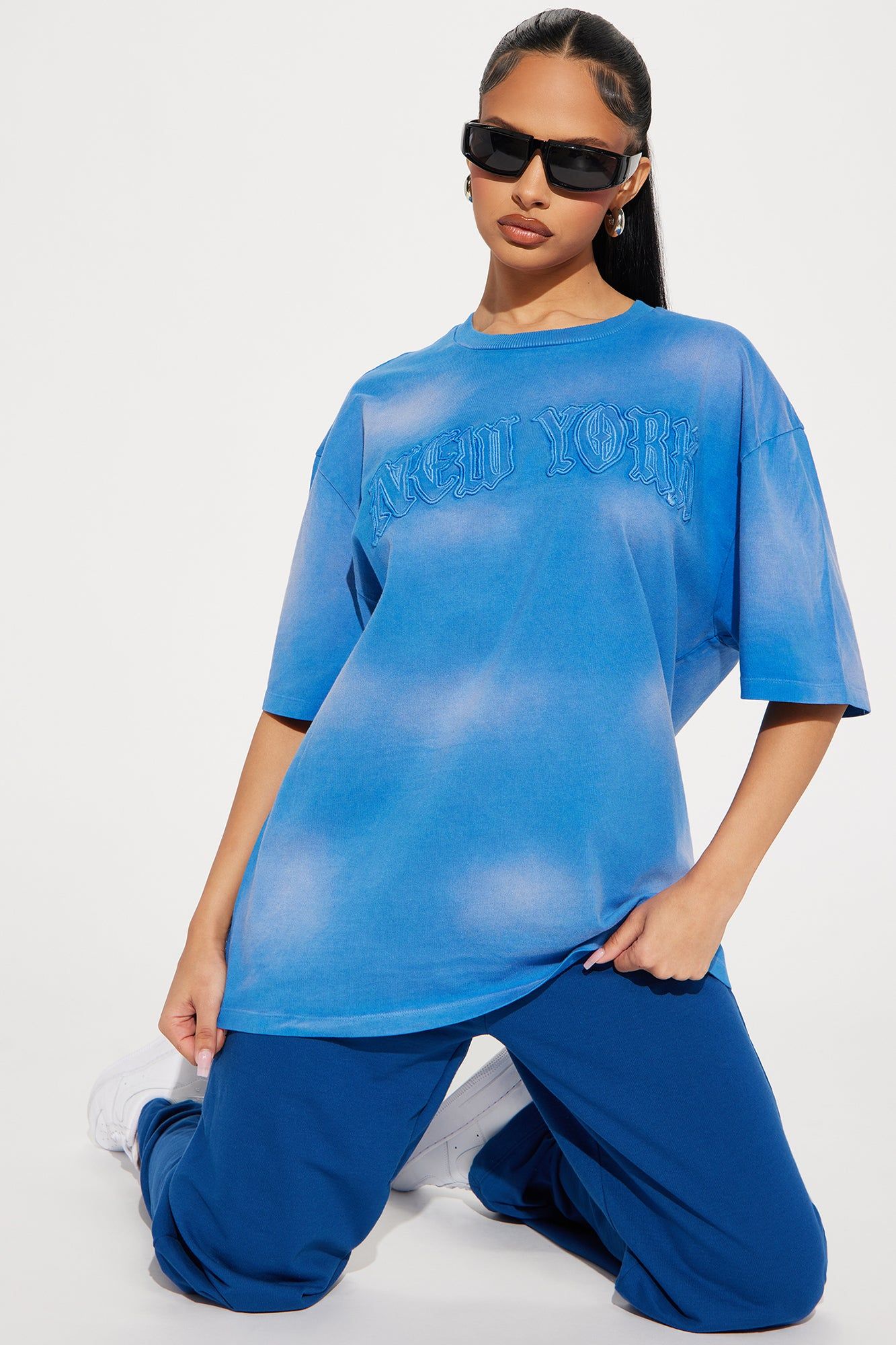 New York Vibe Washed Tee - CobaltBlue sold by Fashion Nova product image thumbnail 3
