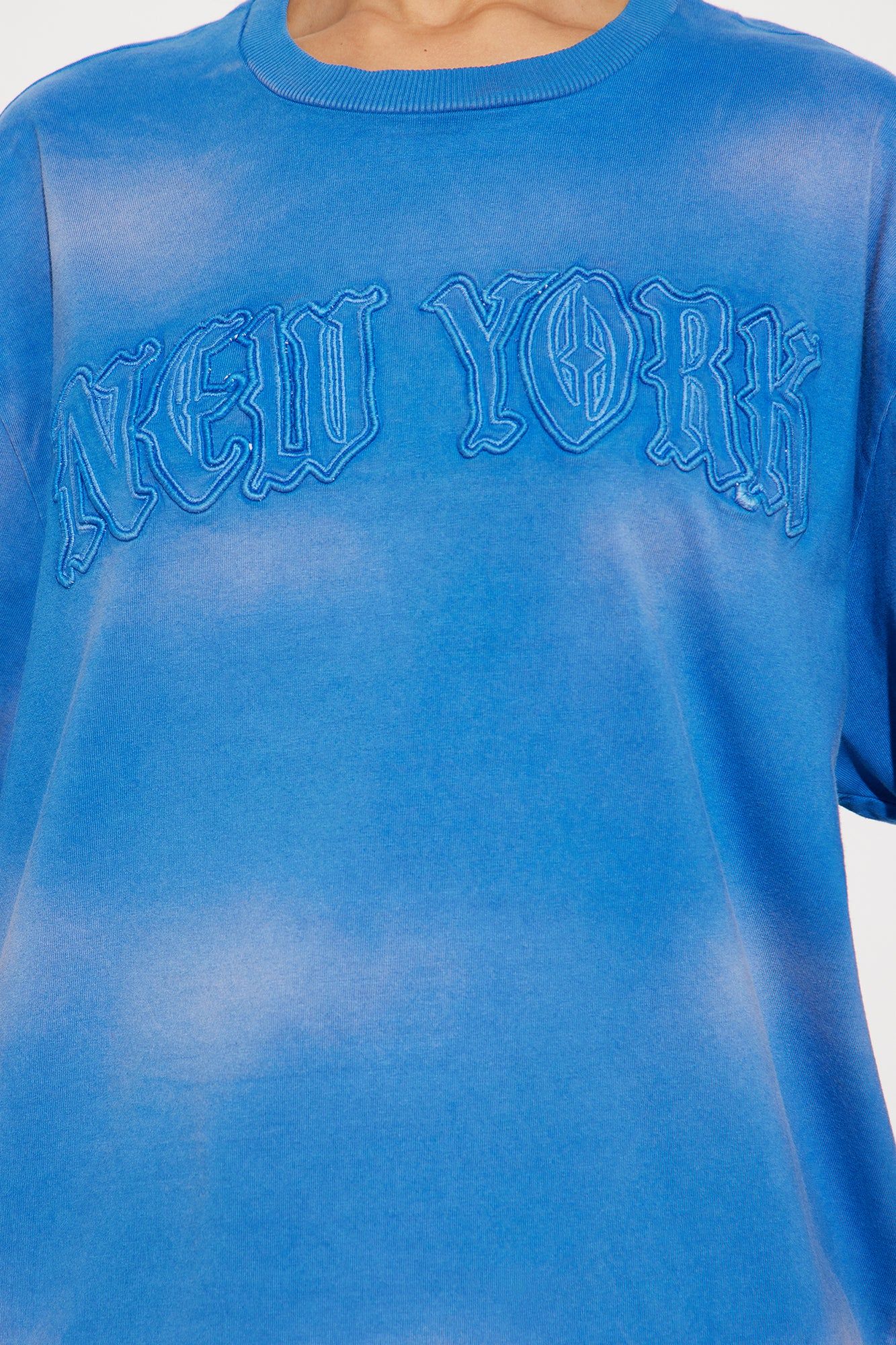 New York Vibe Washed Tee - CobaltBlue sold by Fashion Nova product image thumbnail 4