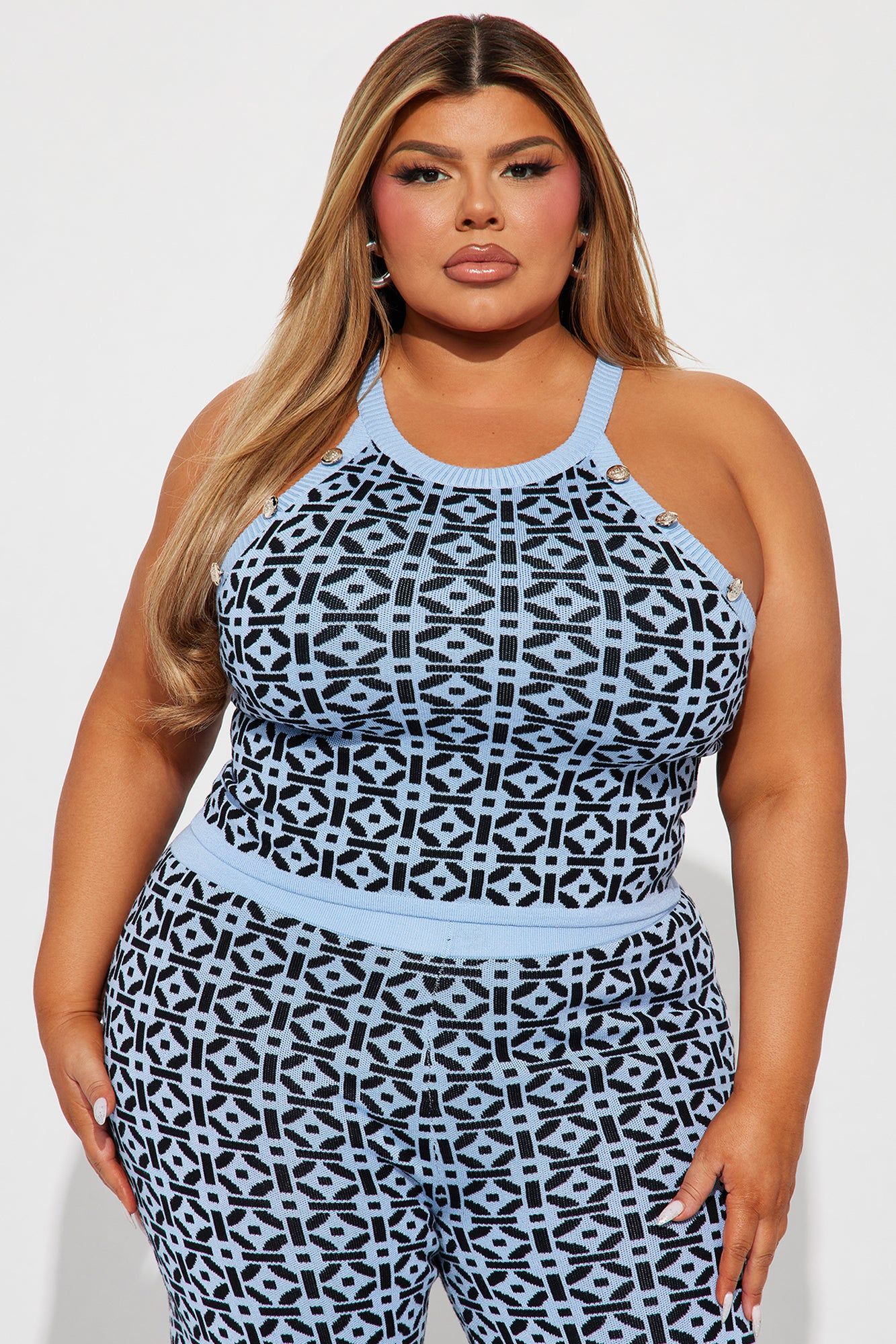 Rayna Sweater Pant Set - Blue/combo sold by Fashion Nova product image thumbnail 5