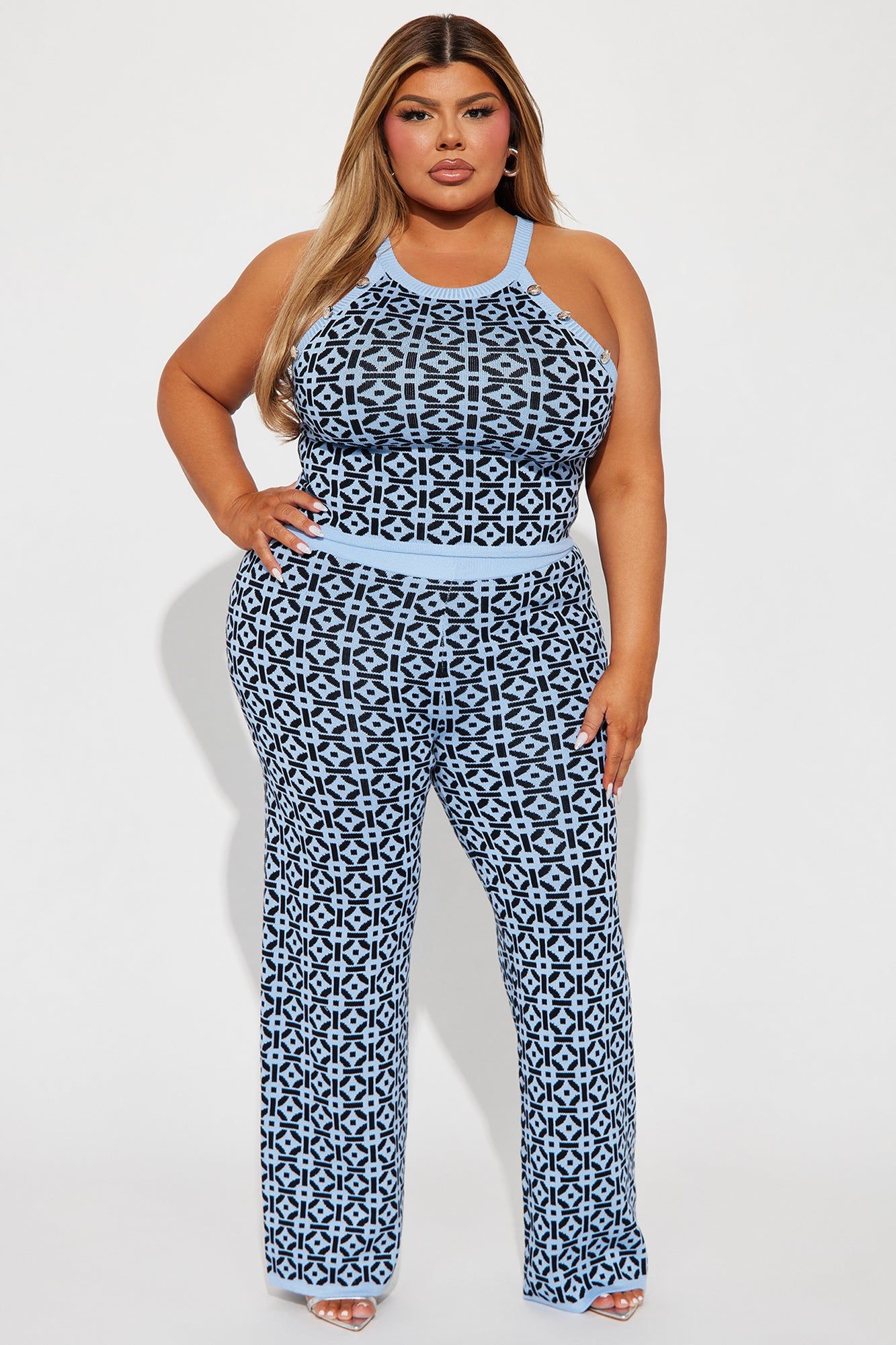 Rayna Sweater Pant Set - Blue/combo sold by Fashion Nova product image thumbnail 4