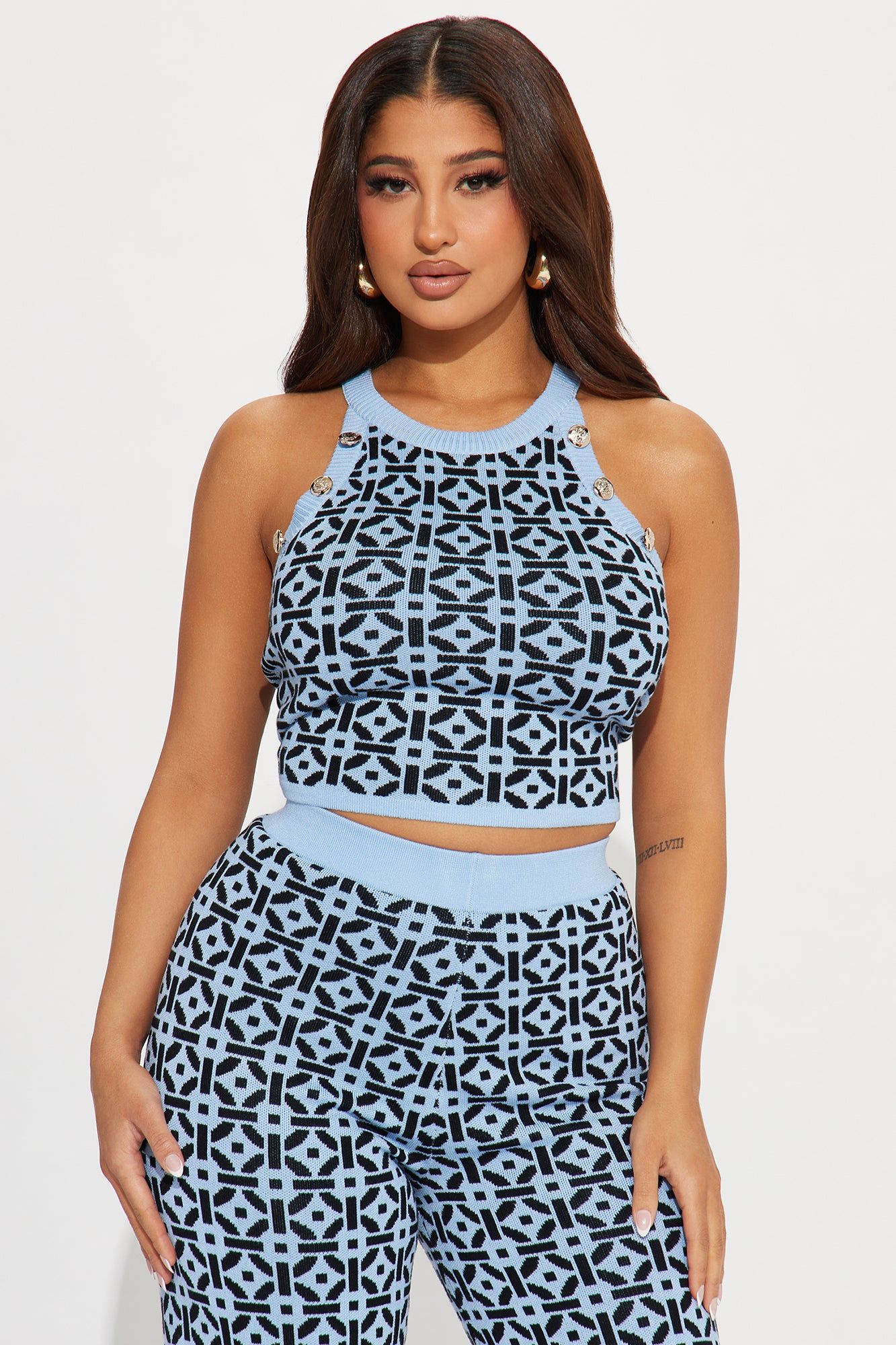 Rayna Sweater Pant Set - Blue/combo sold by Fashion Nova product image thumbnail 2