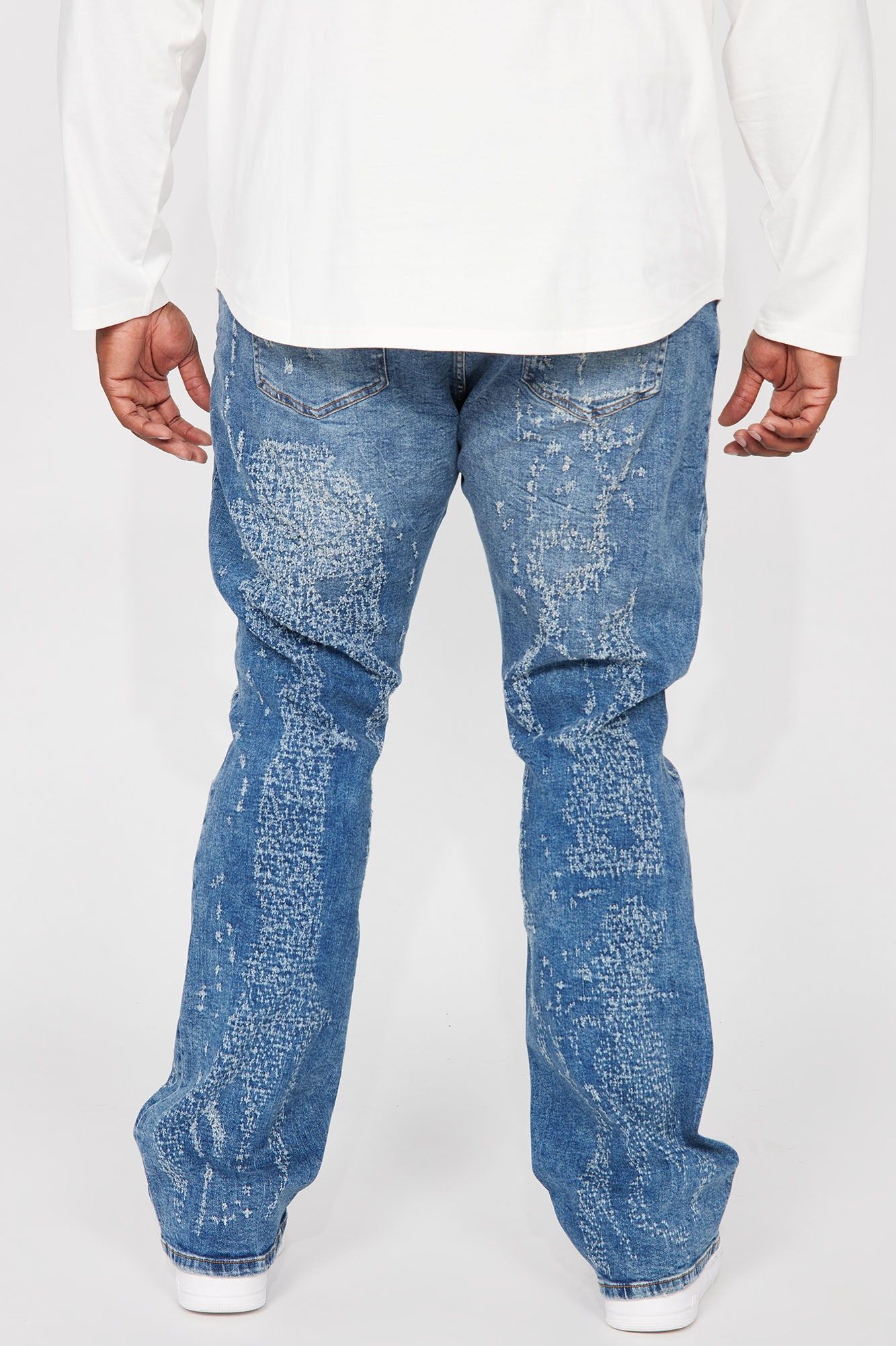 Switch Up The Flow Stacked Slim Flare Jeans - Light Blue Wash sold by Fashion Nova product image thumbnail 7