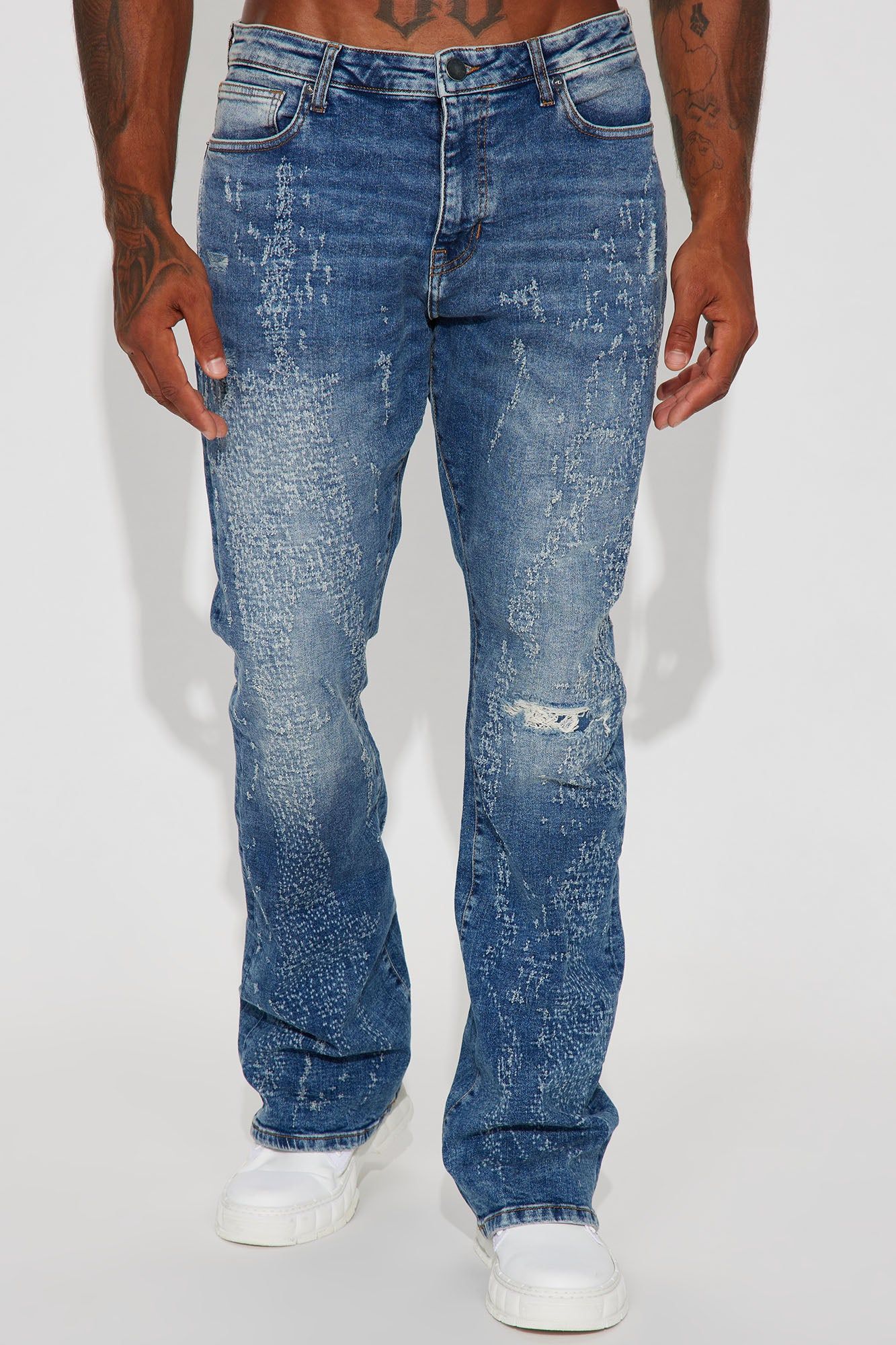 Switch Up The Flow Stacked Slim Flare Jeans - Light Blue Wash sold by Fashion Nova product image thumbnail 4