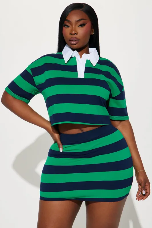 Lindsay Striped Polo Skirt Set - Hunter sold by Fashion Nova