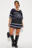 All This Drip Jersey Mini Dress - Black/combo sold by Fashion Nova