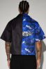 Fuji Split Cropped Shirt - Black/combo sold by Fashion Nova