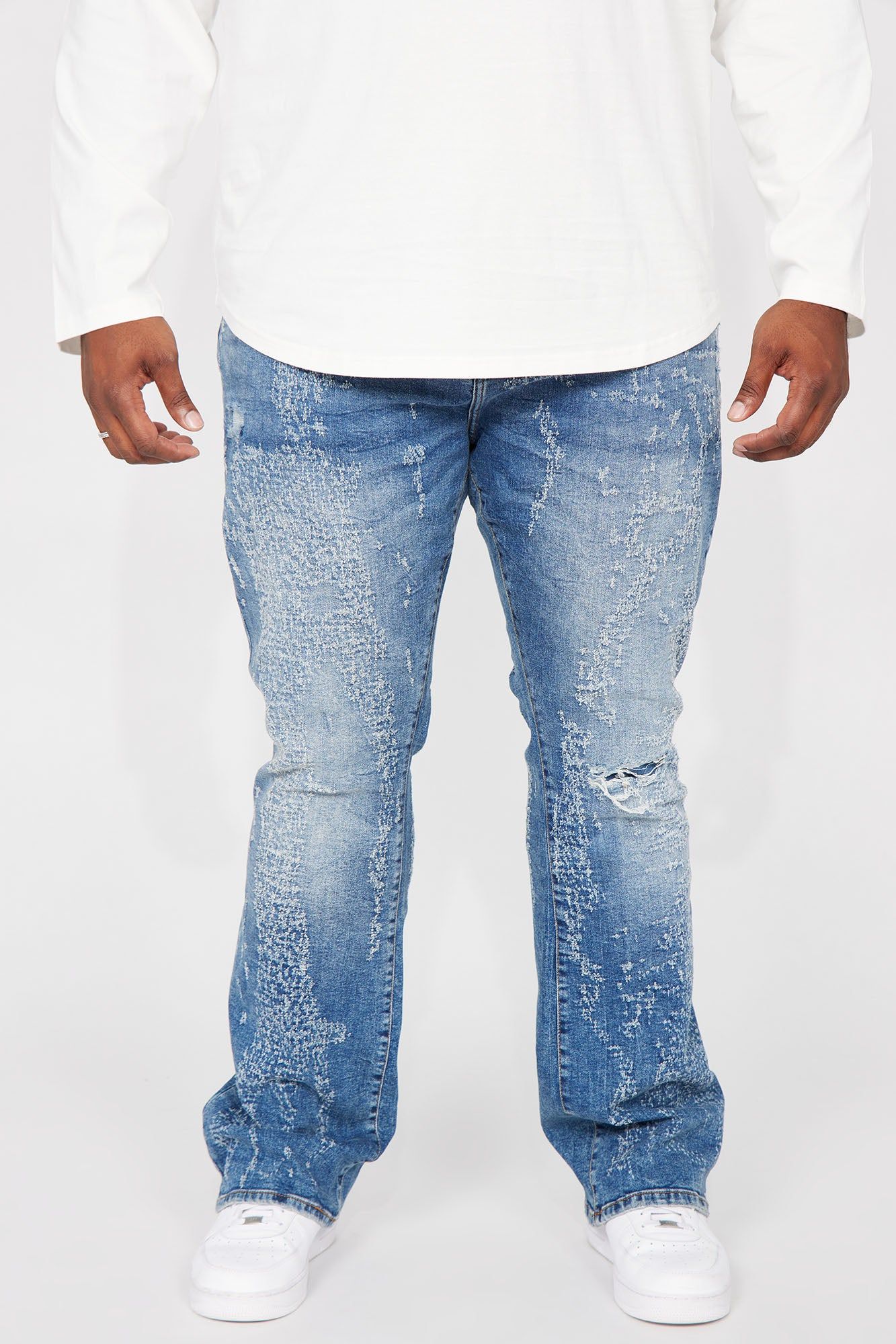 Switch Up The Flow Stacked Slim Flare Jeans - Light Blue Wash sold by Fashion Nova product image thumbnail 2