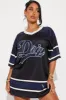 All This Drip Jersey Mini Dress - Black/combo sold by Fashion Nova