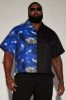 Fuji Split Cropped Shirt - Black/combo sold by Fashion Nova
