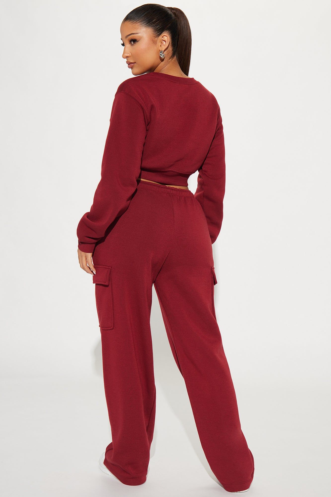 Casually Cute Cargo Pant Set - Burgundy sold by Fashion Nova product image thumbnail 3