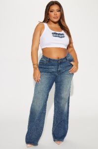 Virgo Energy Denim Patch Tank Top - White sold by Fashion Nova