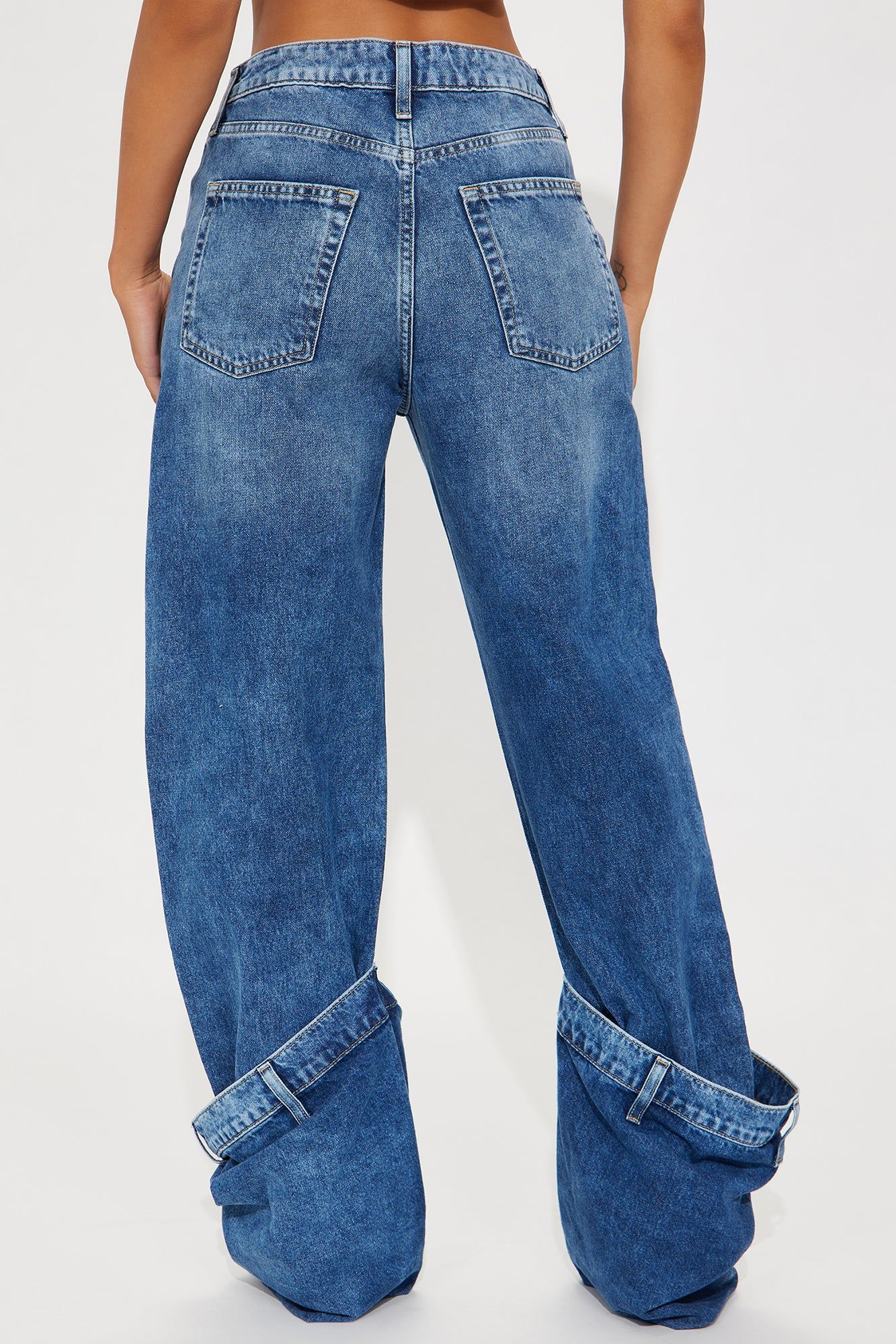 Calling It A Day Cuffed Straight Leg Jeans - Medium Wash sold by Fashion Nova product image thumbnail 4