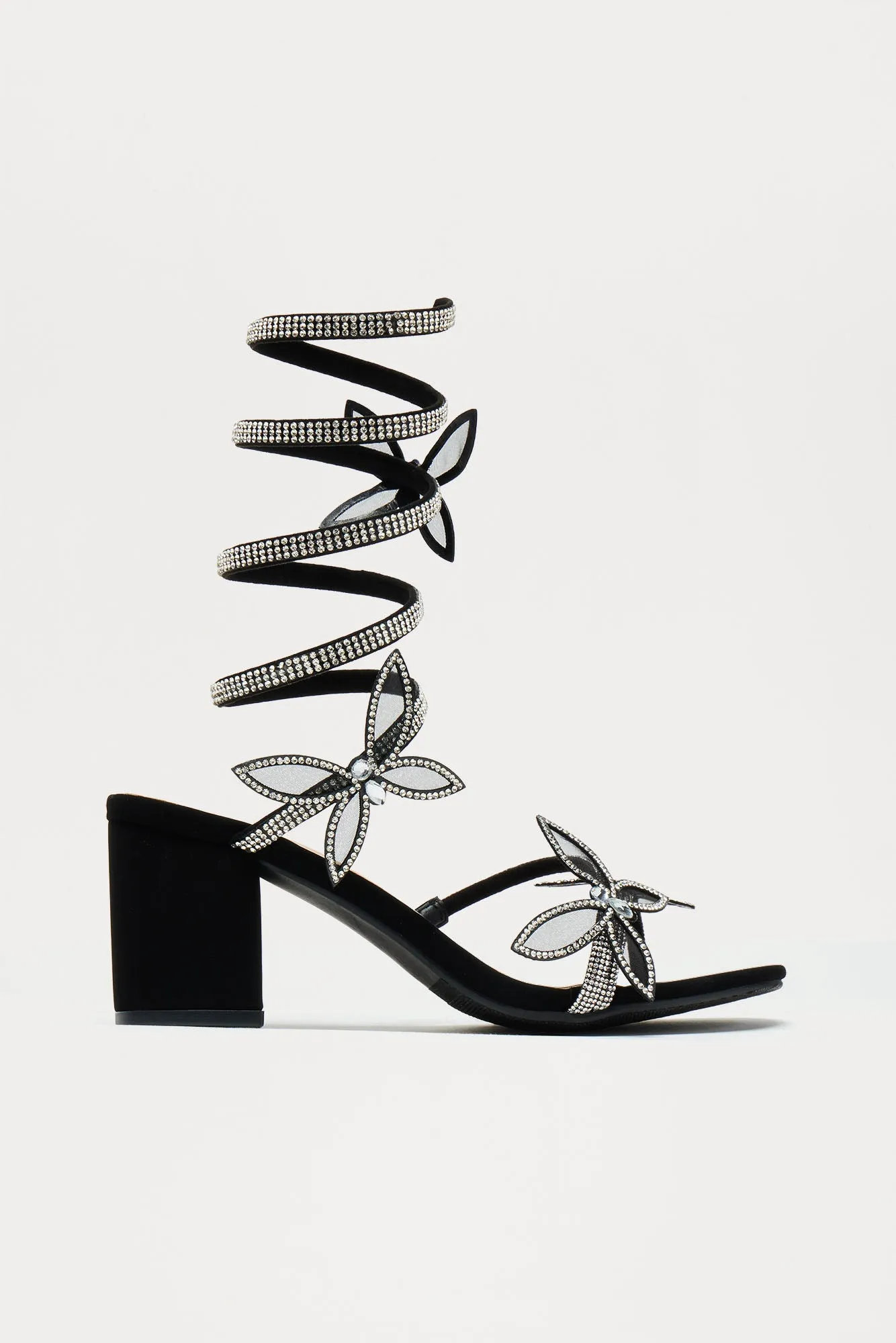 Argentina Rhinestone Heels - Black sold by Fashion Nova