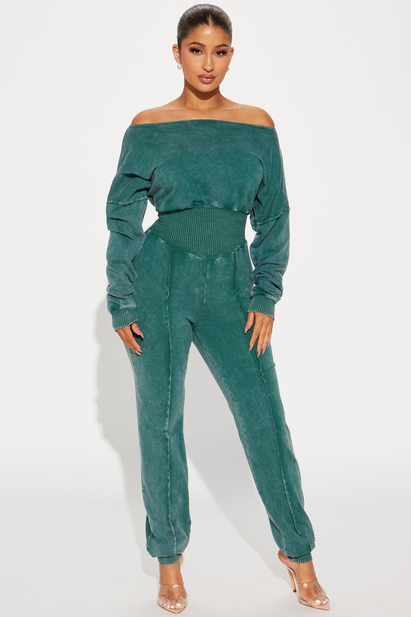 Can't Lose Jumpsuit - Hunter sold by Fashion Nova