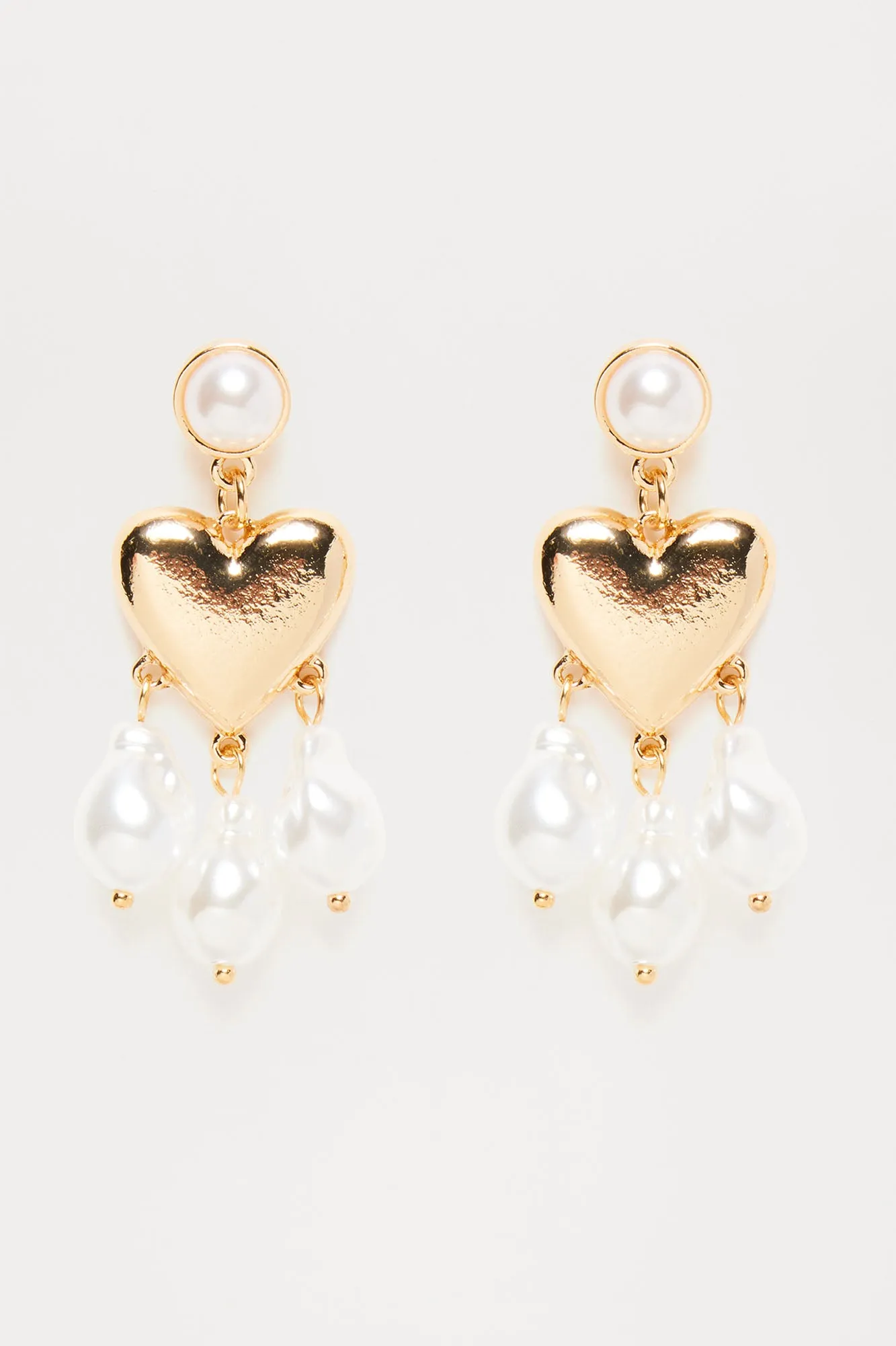 Pearl-fect Heart Earrings - Gold sold by Fashion Nova product image thumbnail 3