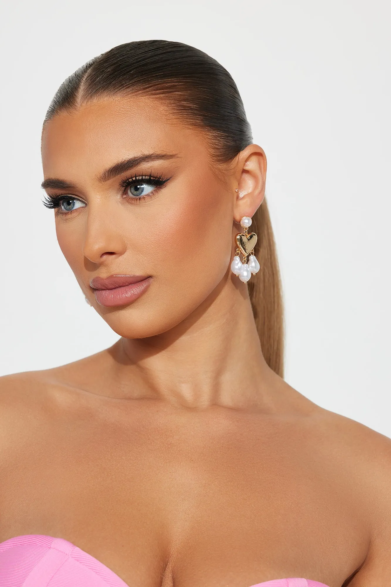 Pearl-fect Heart Earrings - Gold sold by Fashion Nova product image thumbnail 2