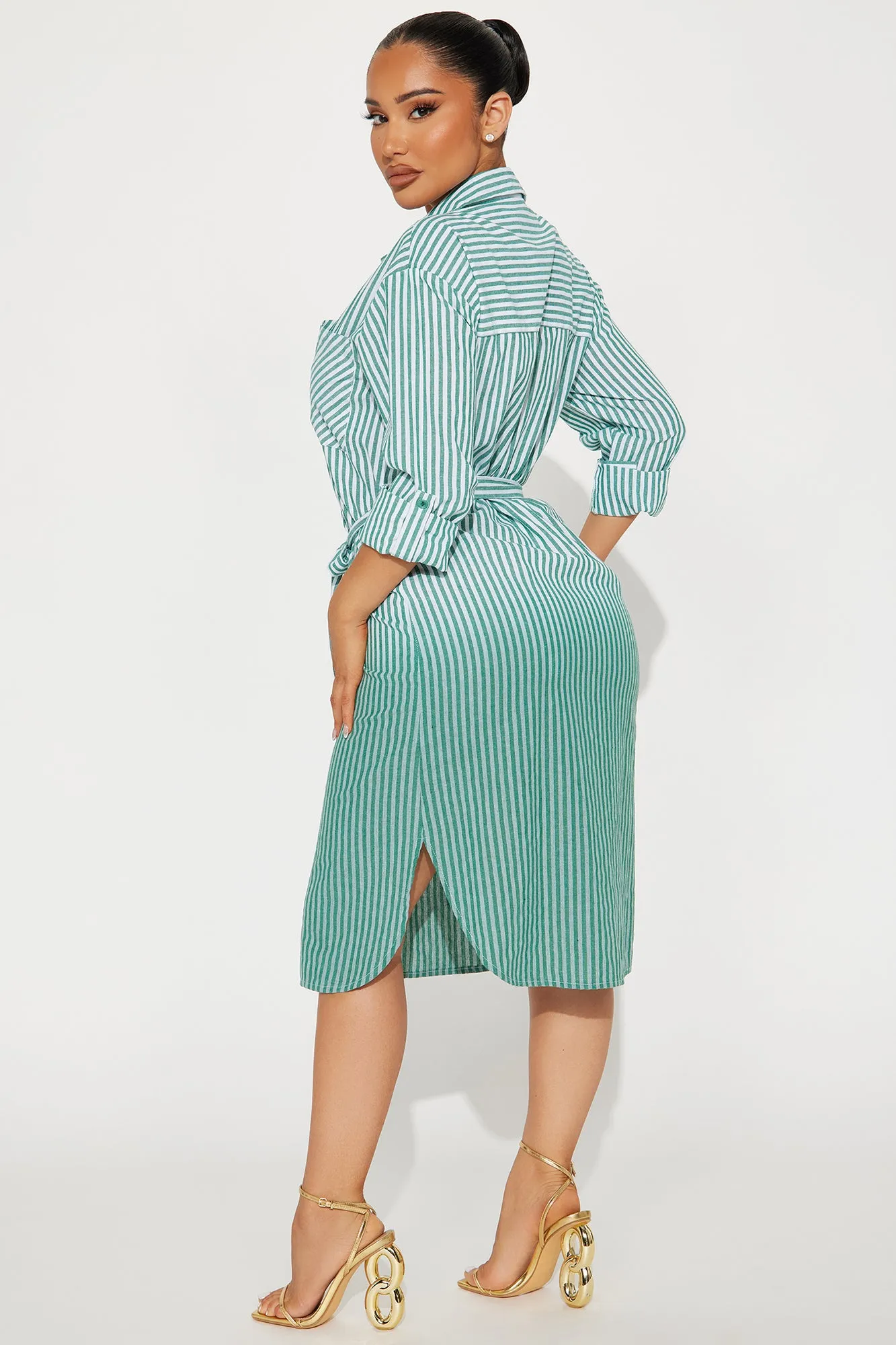 Ollya Midi Shirt Dress - Green sold by Fashion Nova product image thumbnail 3