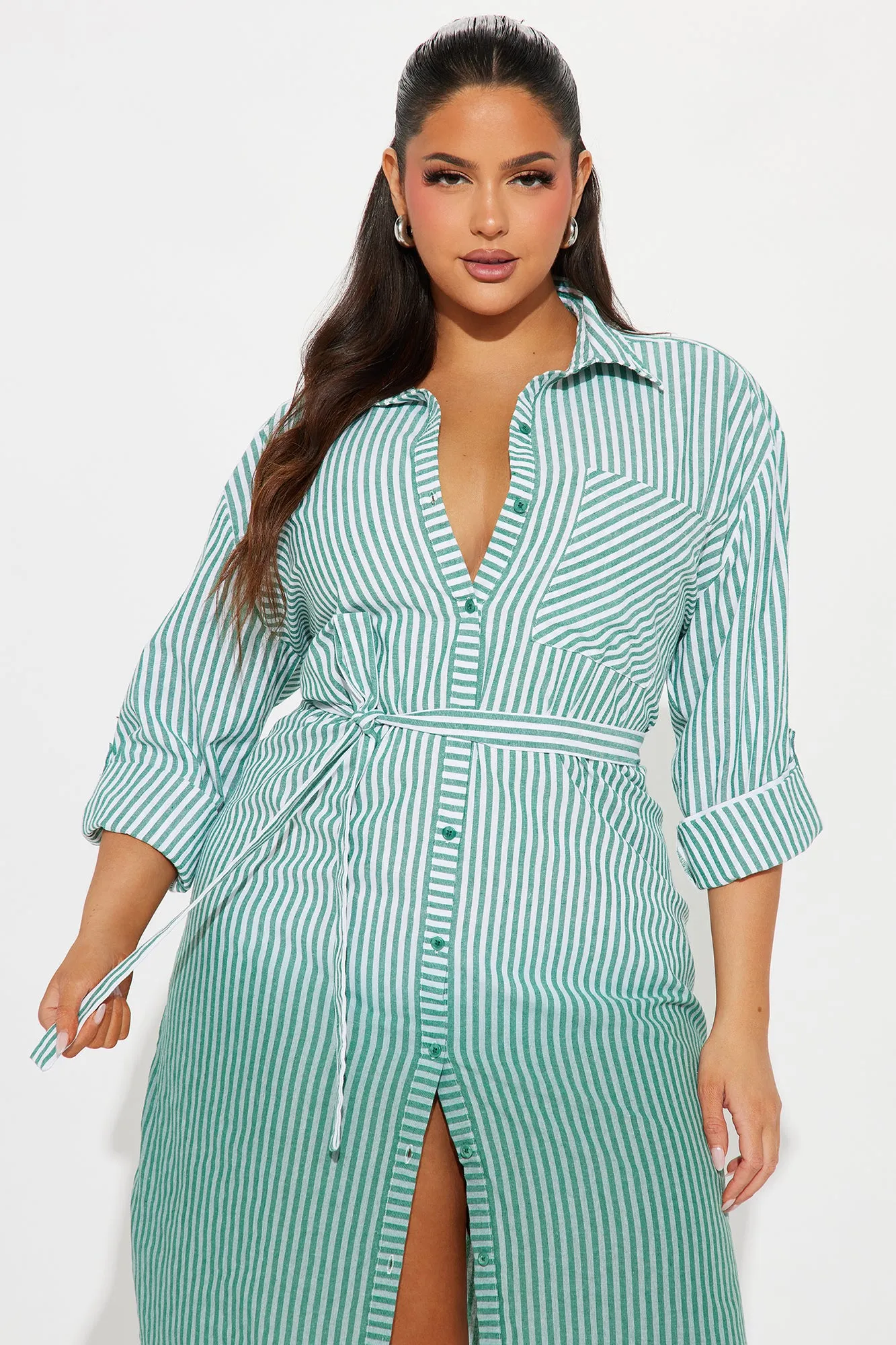 Ollya Midi Shirt Dress - Green sold by Fashion Nova product image thumbnail 5
