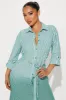 Ollya Midi Shirt Dress - Green sold by Fashion Nova