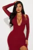 Meritt Maxi Dress - Burgundy sold by Fashion Nova