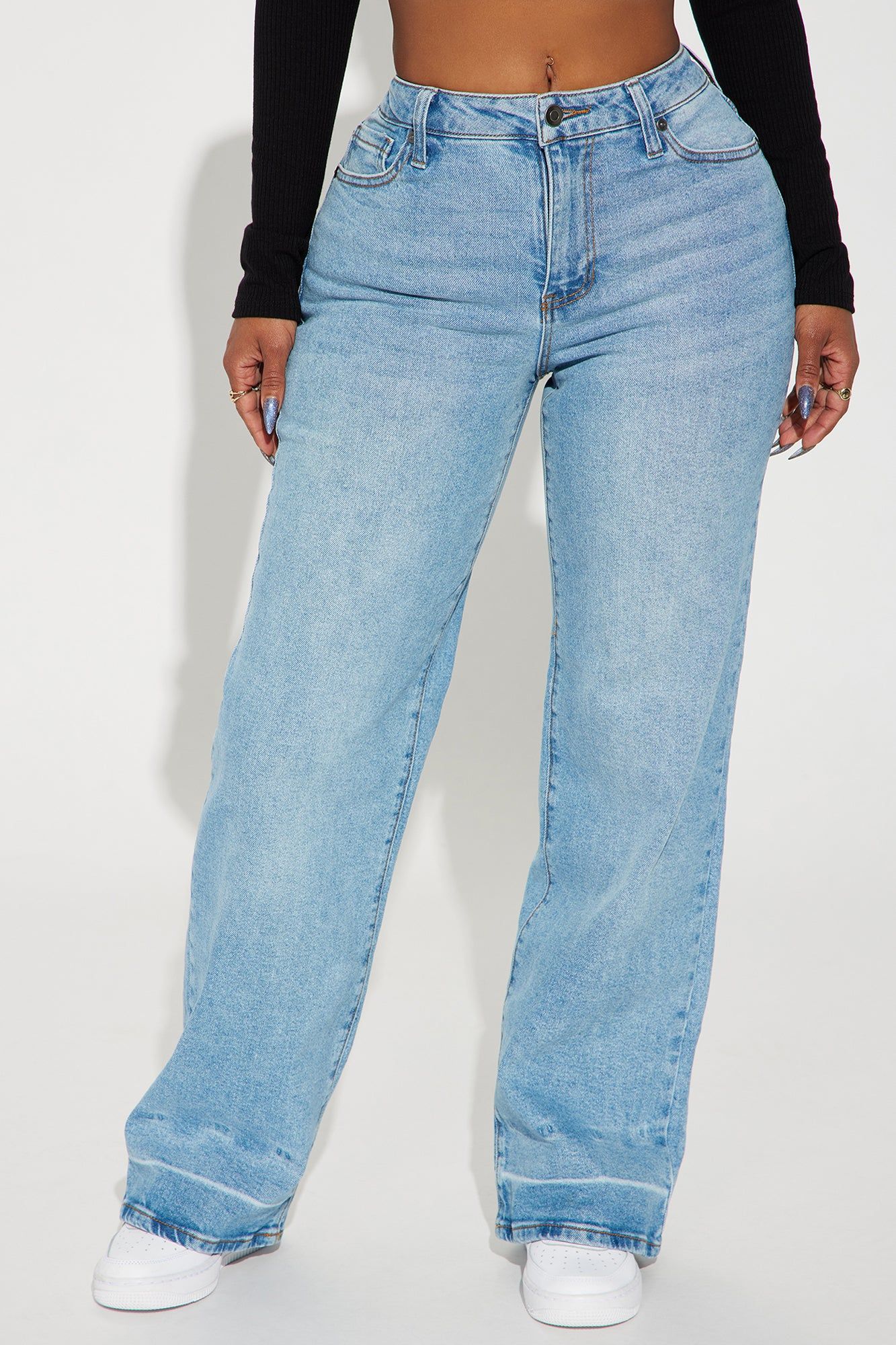 For Life Stretch Straight Leg Jeans - Light Wash sold by Fashion Nova product image thumbnail 2