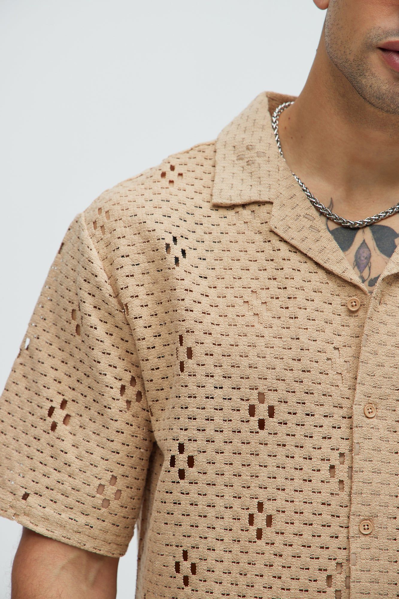 Rexx Textured Boxy Shirt - Tan sold by Fashion Nova product image thumbnail 3