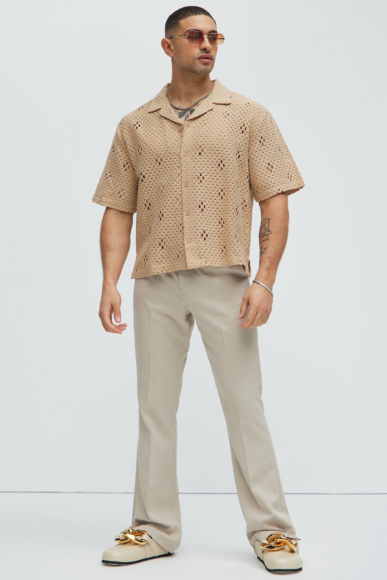 Rexx Textured Boxy Shirt - Tan sold by Fashion Nova product image thumbnail 2