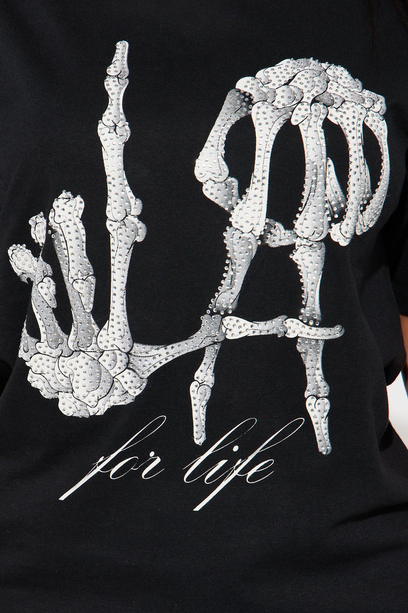LA For Life Rhinestone Graphic Tee - Black sold by Fashion Nova product image thumbnail 3