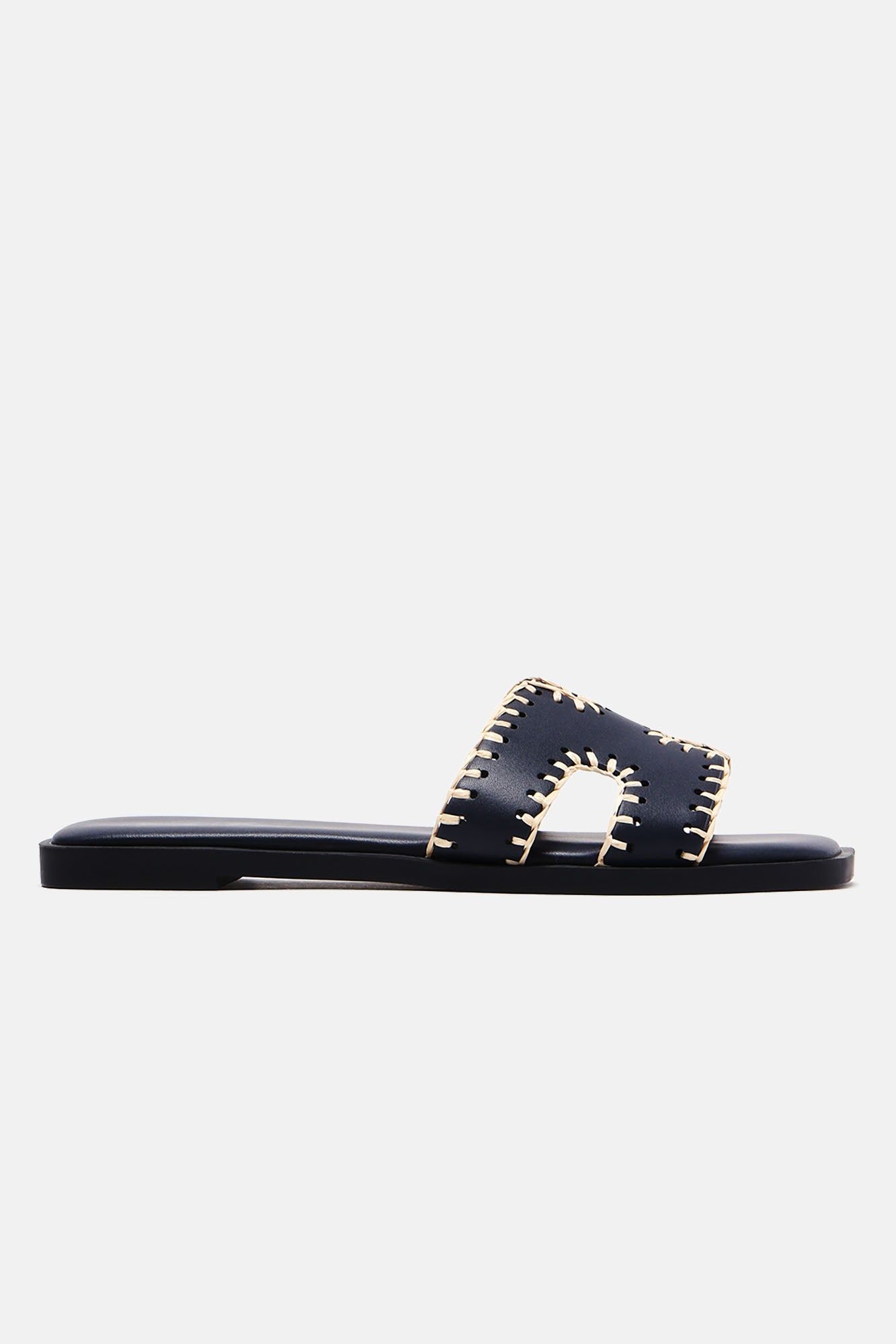 Joele Flat Sandals - Navy sold by Fashion Nova product image thumbnail 4