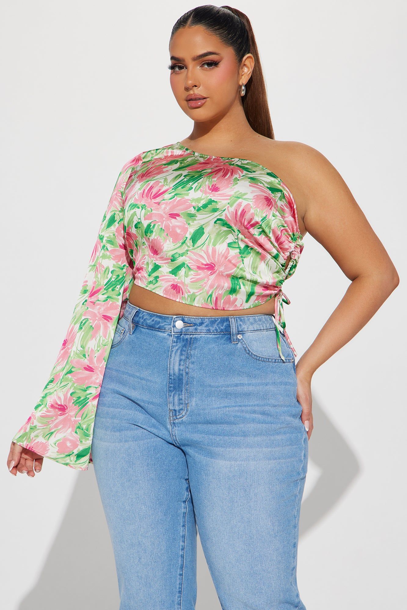 Out Of Office Satin Blouse Top - Pink/combo sold by Fashion Nova product image thumbnail 4