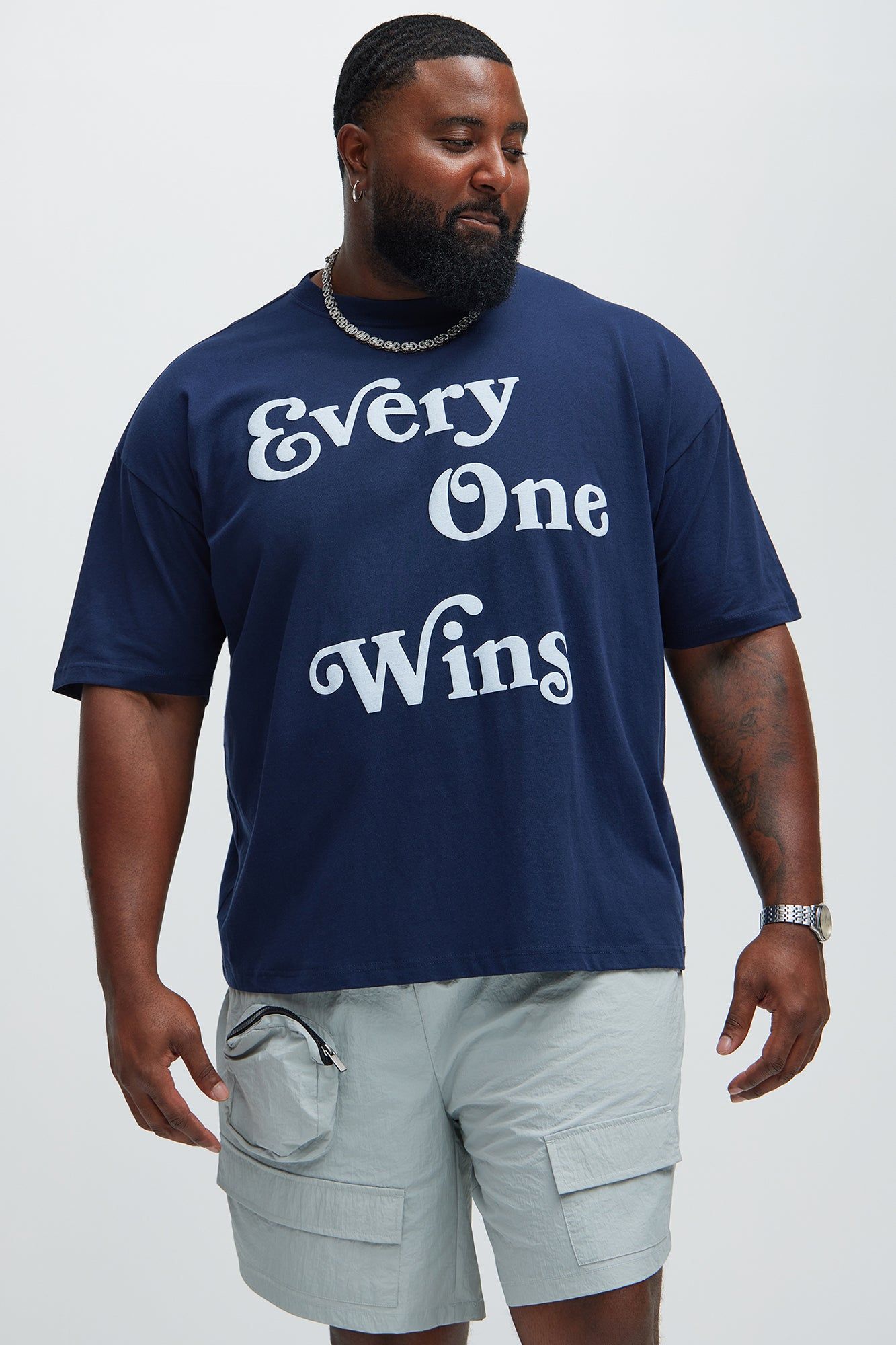 Everyone Wins Oversize Short Sleeve Tee - Navy sold by Fashion Nova product image thumbnail 4