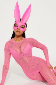 Sultry Bunny 2 Piece Costume Set - Neon Pink sold by Fashion Nova