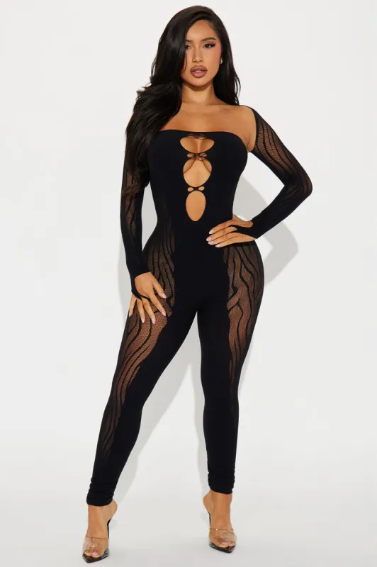 Jessa Seamless Jumpsuit Set - Black sold by Fashion Nova