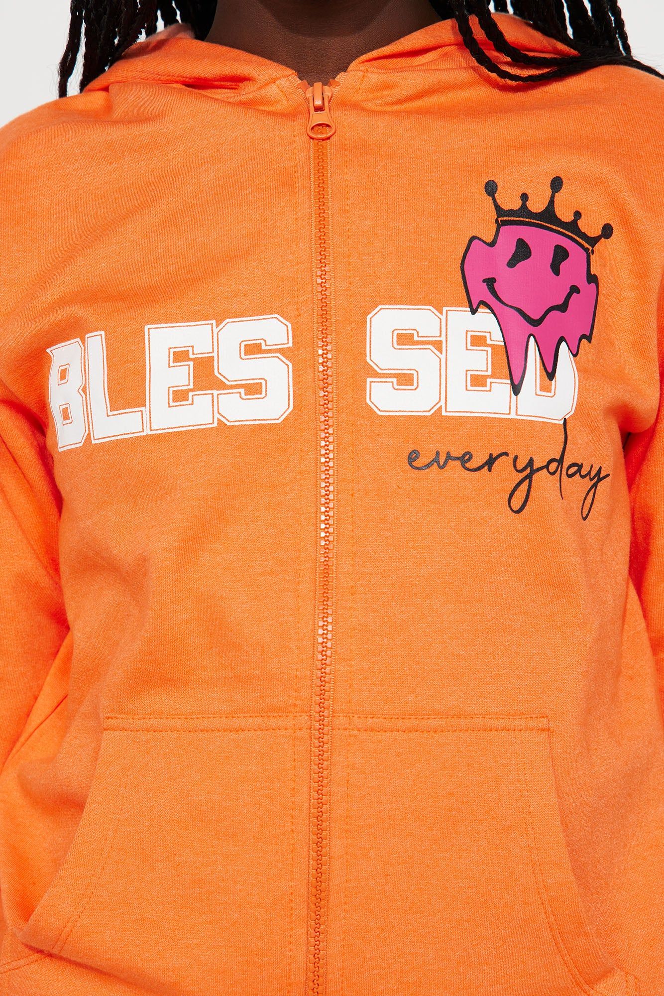 Mini Blessed Fleece Jogger Set - Orange sold by Fashion Nova product image thumbnail 3