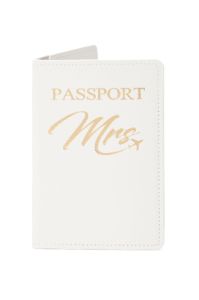 Honeymoon Passport Holder - White/Gold sold by Fashion Nova
