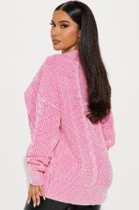 She's Cool Cable Knit Sweater - Pink sold by Fashion Nova