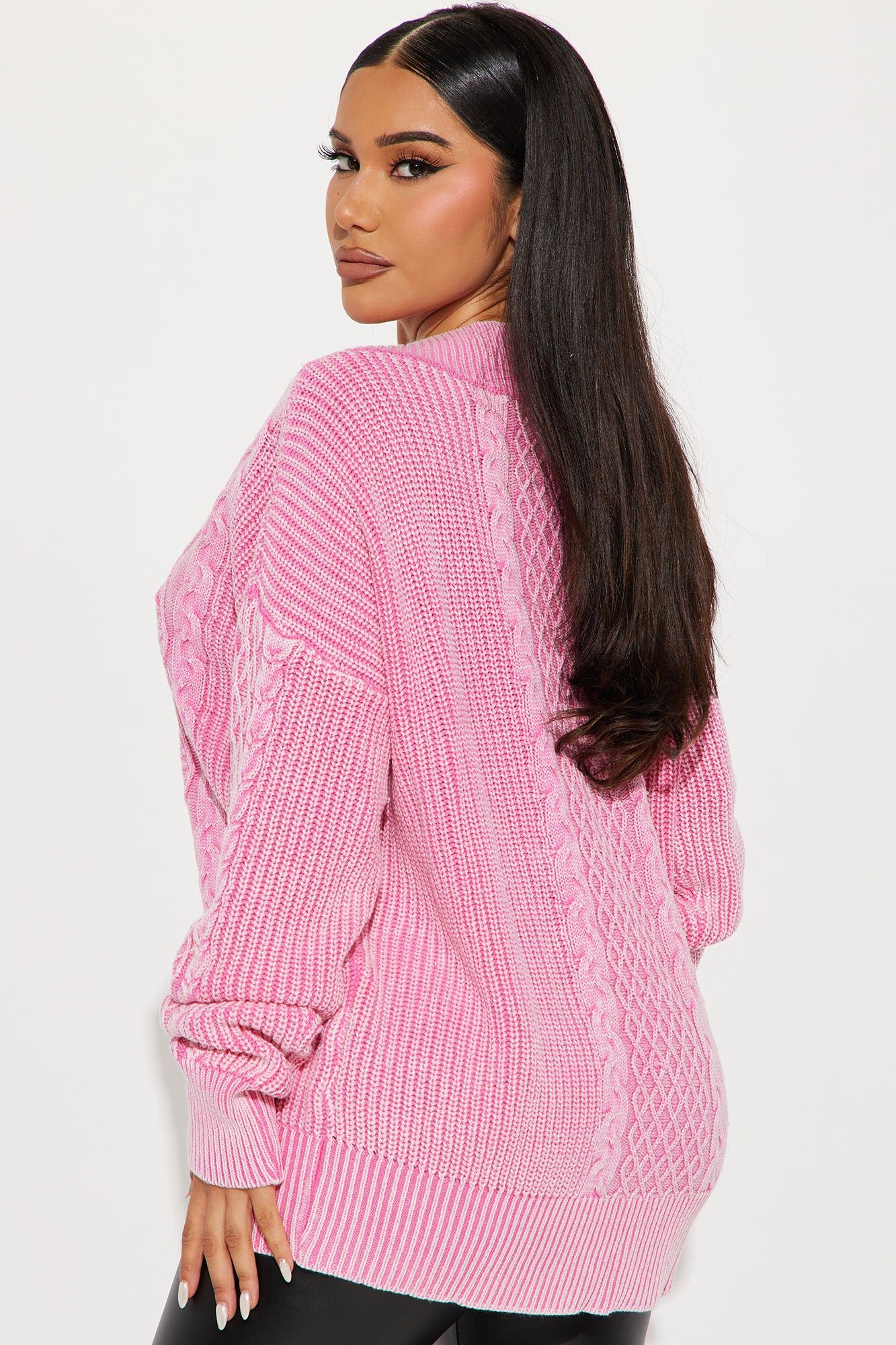 She's Cool Cable Knit Sweater - Pink sold by Fashion Nova product image thumbnail 3