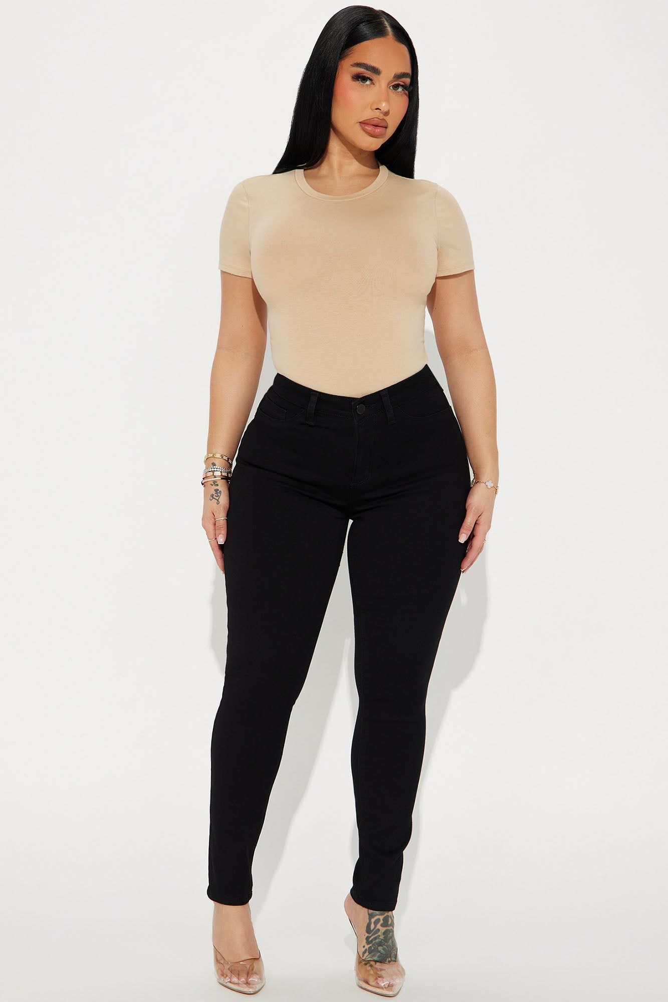 Simply Sexy Stretch Skinny Jeans - Black sold by Fashion Nova