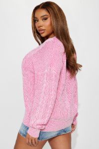 She's Cool Cable Knit Sweater - Pink sold by Fashion Nova