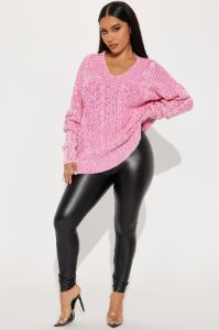 She's Cool Cable Knit Sweater - Pink sold by Fashion Nova